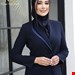  مانتو شلوار اداری بزیاغ مدل ساتین رنگ سرمه ای