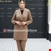 مانتو شلوار اداری بزیاغ مدل مانیا رنگ نسکافه ای