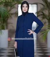 مانتو شلوار اداری بزیاغ مدل دریا رنگ آبی