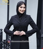 مانتو شلوار اداری بزیاغ مدل لاله رنگ مشکی